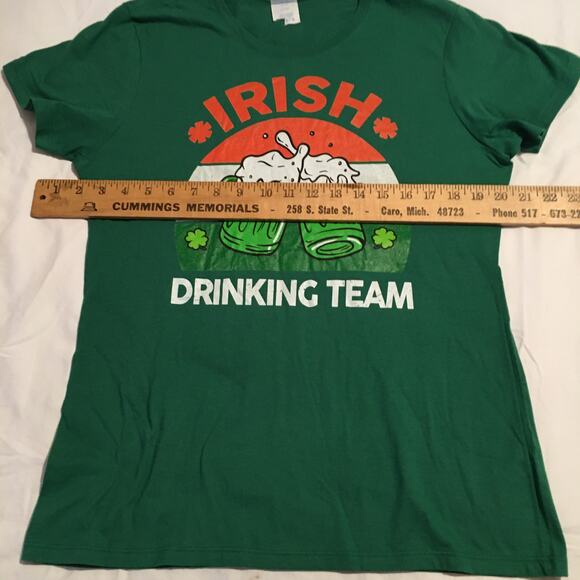 St Patrick's T-shirt Irish Drinking team sz M green - Picture 3 of 7